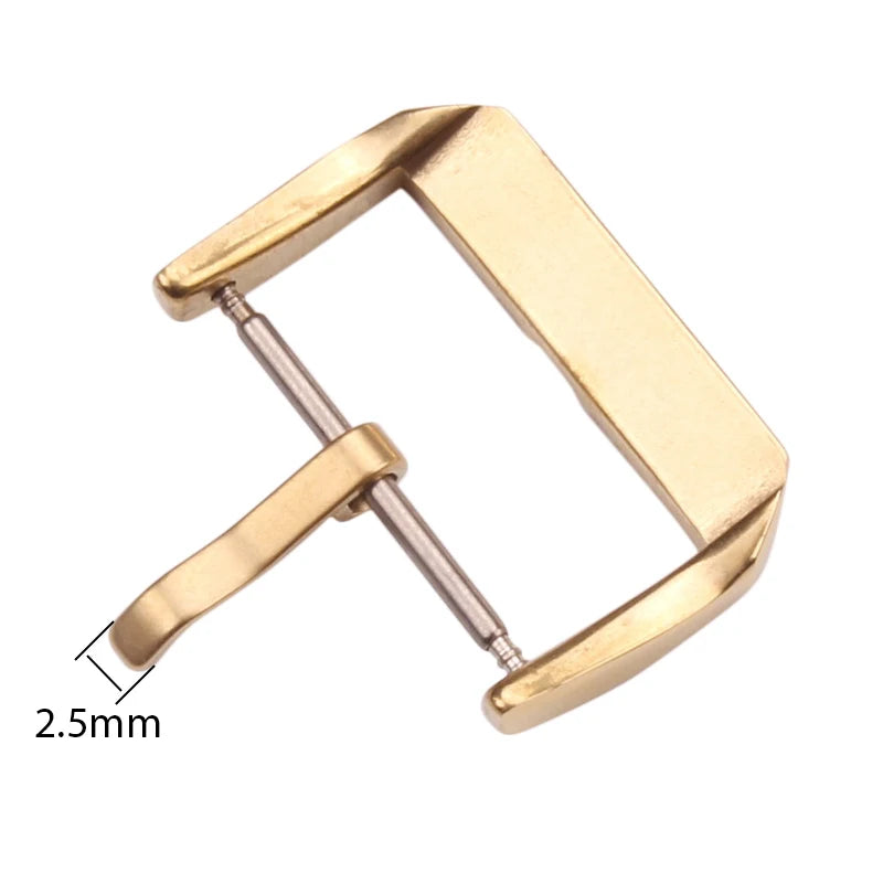 Middle Brushed Stainless Steel Watch Pin Buckle 16mm 18mm 20mm 22mm Silver Gold Black Leather Watch Band Strap Clasp Accessories