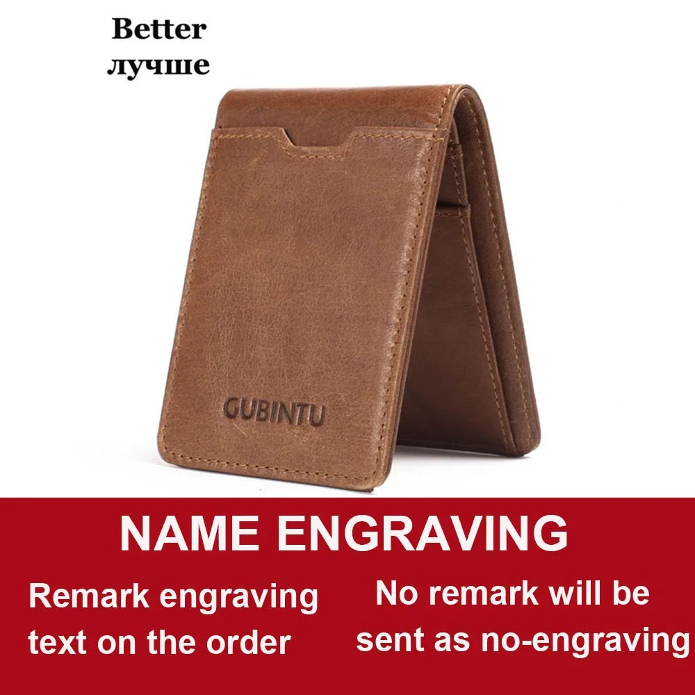 Gubintu Thin Genuine Leather Men Wallets Card Holder Multifunctional Slim Brand Men Purse Business High Quality Men Wallets