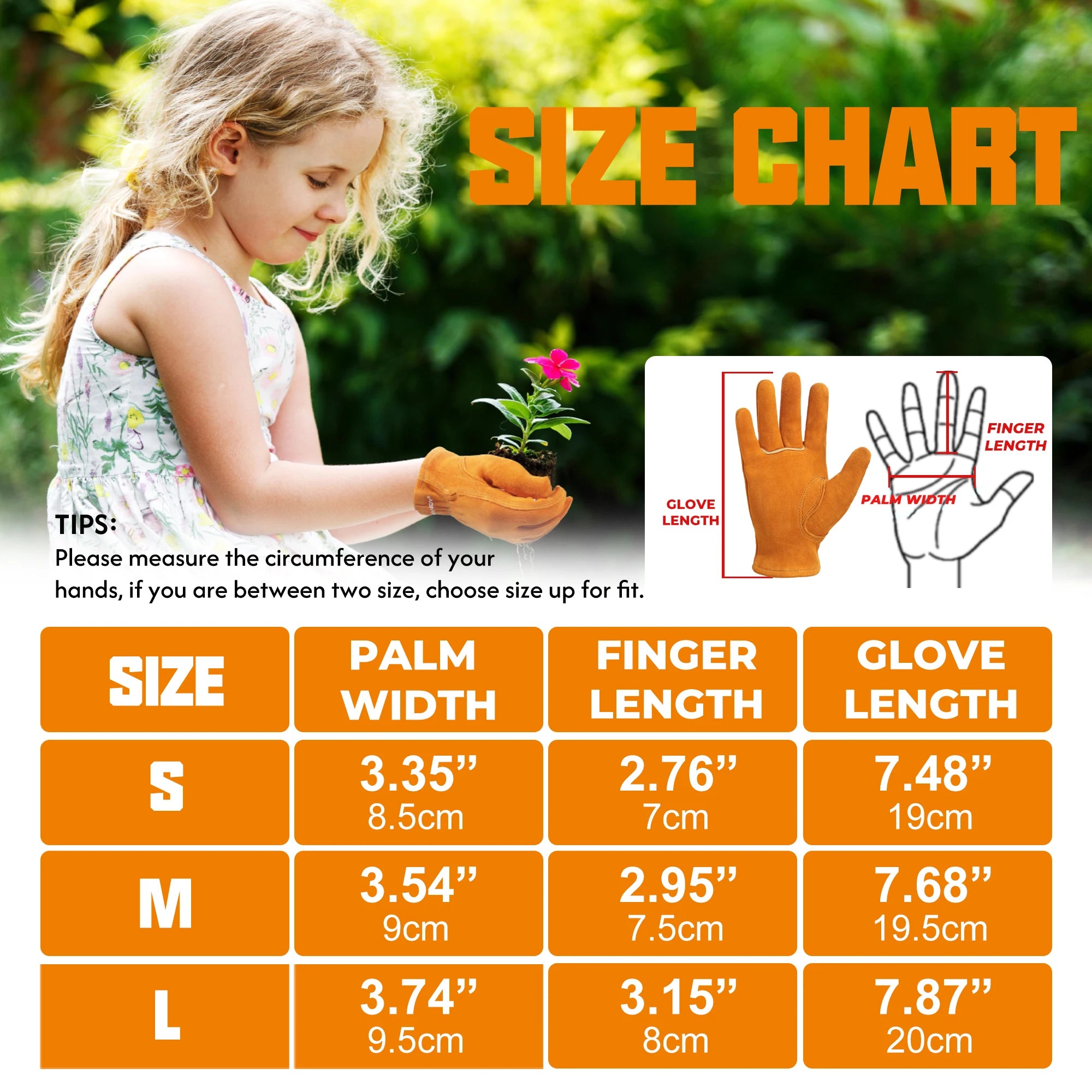 PRI FREE SHIPPING  Kids Split Goatskin Leather Gloves Soft Light Weight Anti-Slip Thorn Proof DIY Garden Gloves