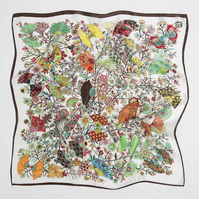 Suya Dream 100% REAL SILK Woman Silk Scarf 53x53cm Square Printed Scarves