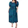 High Quality Hawaiian Tropical Style Design Women's Bubble Sleeve Dress Polynesian Plus Size Women Clothing TE PA Casual Dresses
