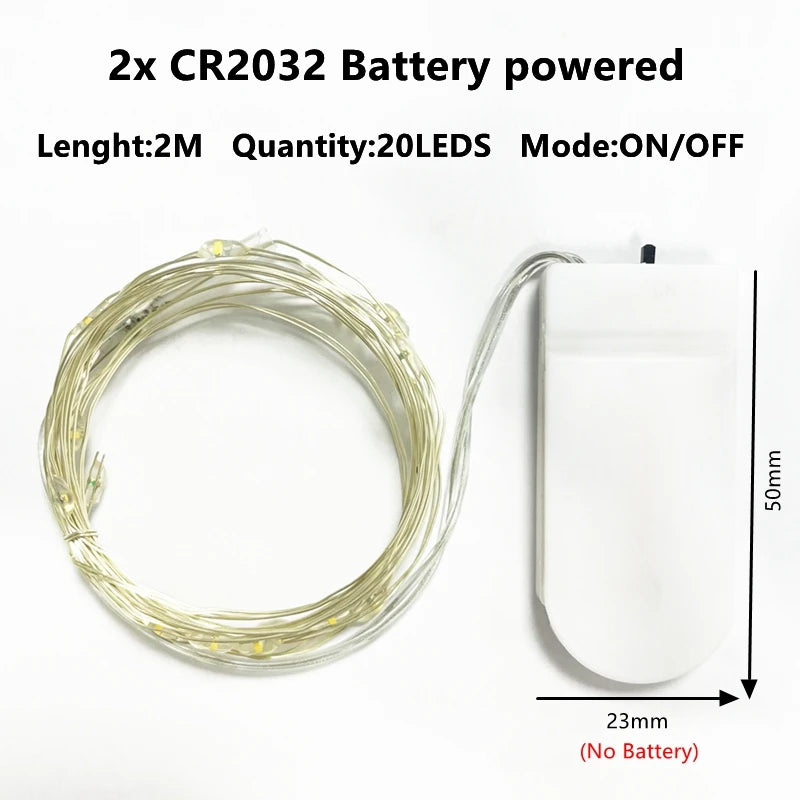 1-10M LED String Lights Copper Wire Fairy Lights Night Light For Christmas Garland Room Bedroom Indoor Wedding Decoration Lamp