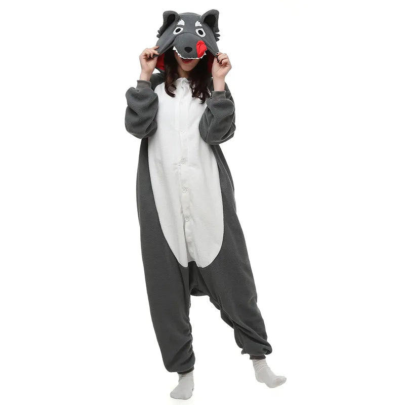 Blue Stitch Kigurumi Animal Adults Cat Bear Shark Onesies Pajama Raccoon  Costumes Dragon Jumpsuit Christmas