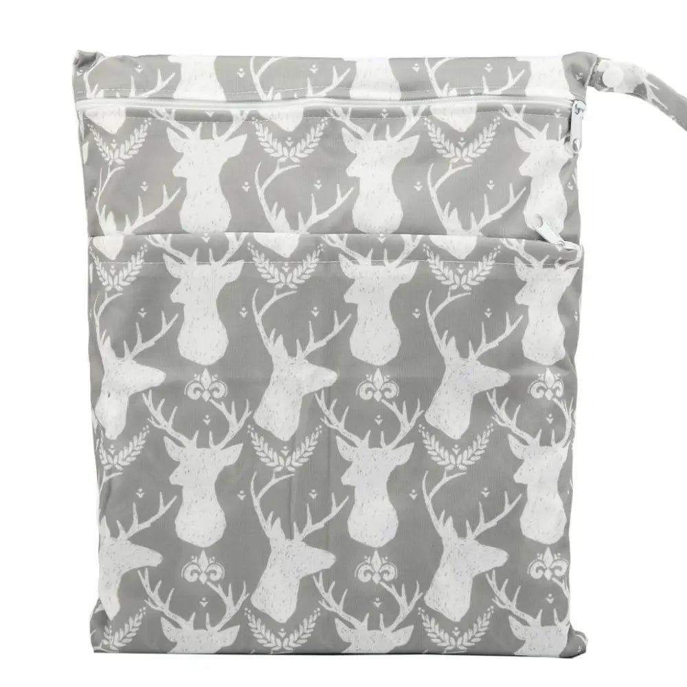 [Sigzagor]1 Wet Dry Bag Diaper Bag Nappy Bag Insert Two Zippered Baby Waterproof Reusable Skull Jack Skeleton 100 Designs