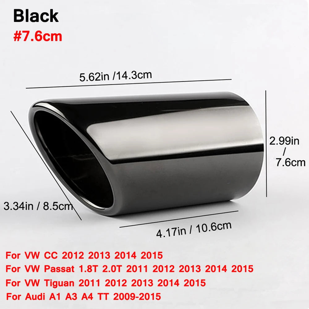 2 pezzi/set di coperture per tubi di scarico in acciaio inossidabile cromato per Audi A1 A3 A4 TT 2009-2015/VW Volkswagen PASSAT