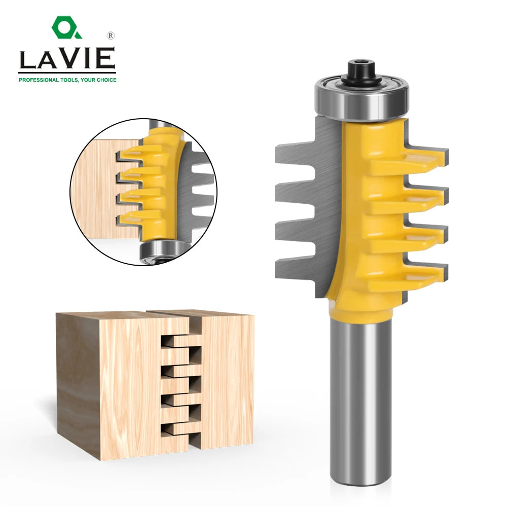 LA VIE 6mm 1/4" 8mm 12mm 1/2" Shank Finger Joint Glue Router Bit Milling Cutter Mortaise Tenon Knife Cone Woodwork Cutters Tools