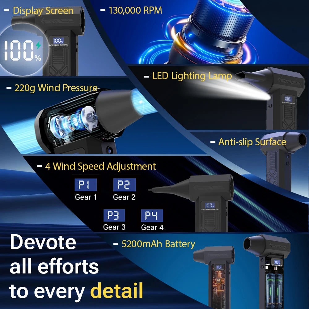 TRNOJTHK Hot Selling Mini Powerful /Blower Jet Turbo Fan Brushless Motor Fan Air Blower for Dust Snow Removal