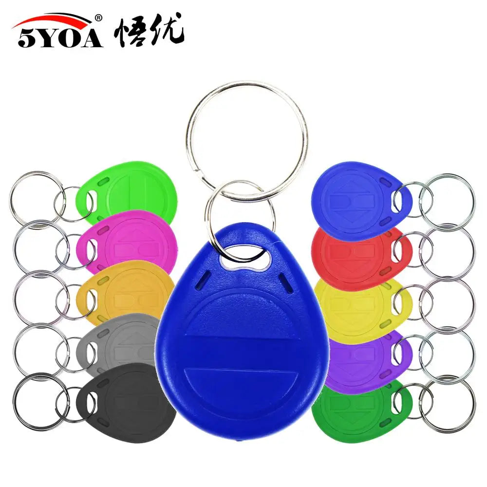 10pcs Clone EM4305 T5577 Proximity Duplicator Copy 125khz RFID Tag llaveros llavero Porta Chave Card Key Fob Token Ring