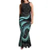 Factory Outlet 1 MOQ Samoan Tonga Polynesian Tribal Plus Size Women's Clothing Custom Anti-wrinkle Women Oversize Mermaid Dress
