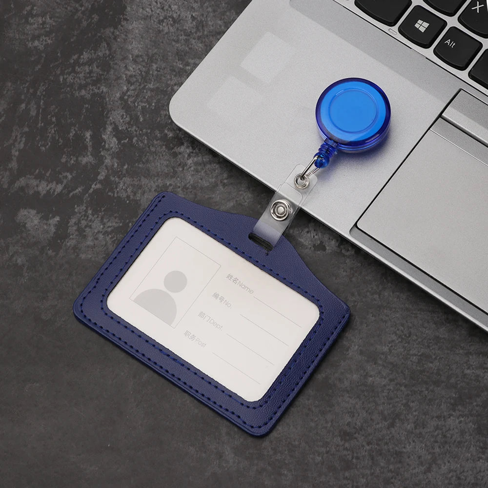 1PC Aluminum Alloy Work Name Card Holders Business Work Card ID Badge Lanyard Holder Hot Vertical Metal ID Business Case