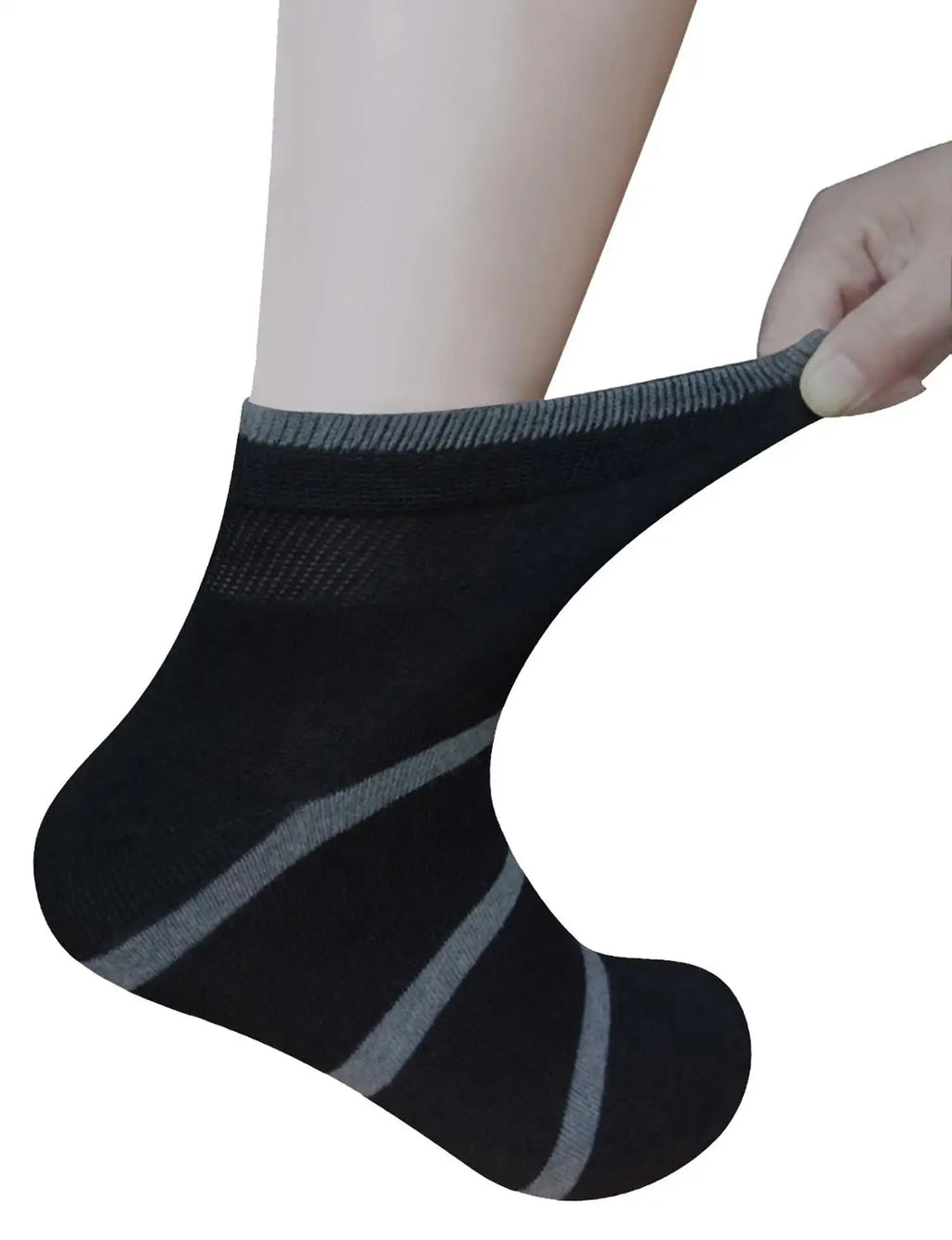 Men's Bamboo Diabetic Ankle Socks with Seamless Toe and Non-Binding Top,6 Pairs L Size(10-13)