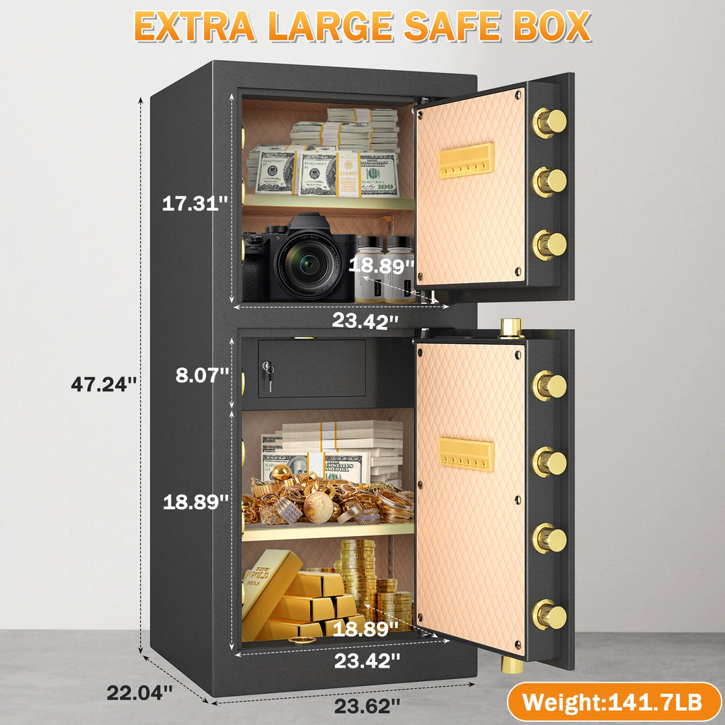 Free Shipping Office 2 Door Lockers Big Capacity Large Jewellery Safety Box for Home Office Safety US Warehouse