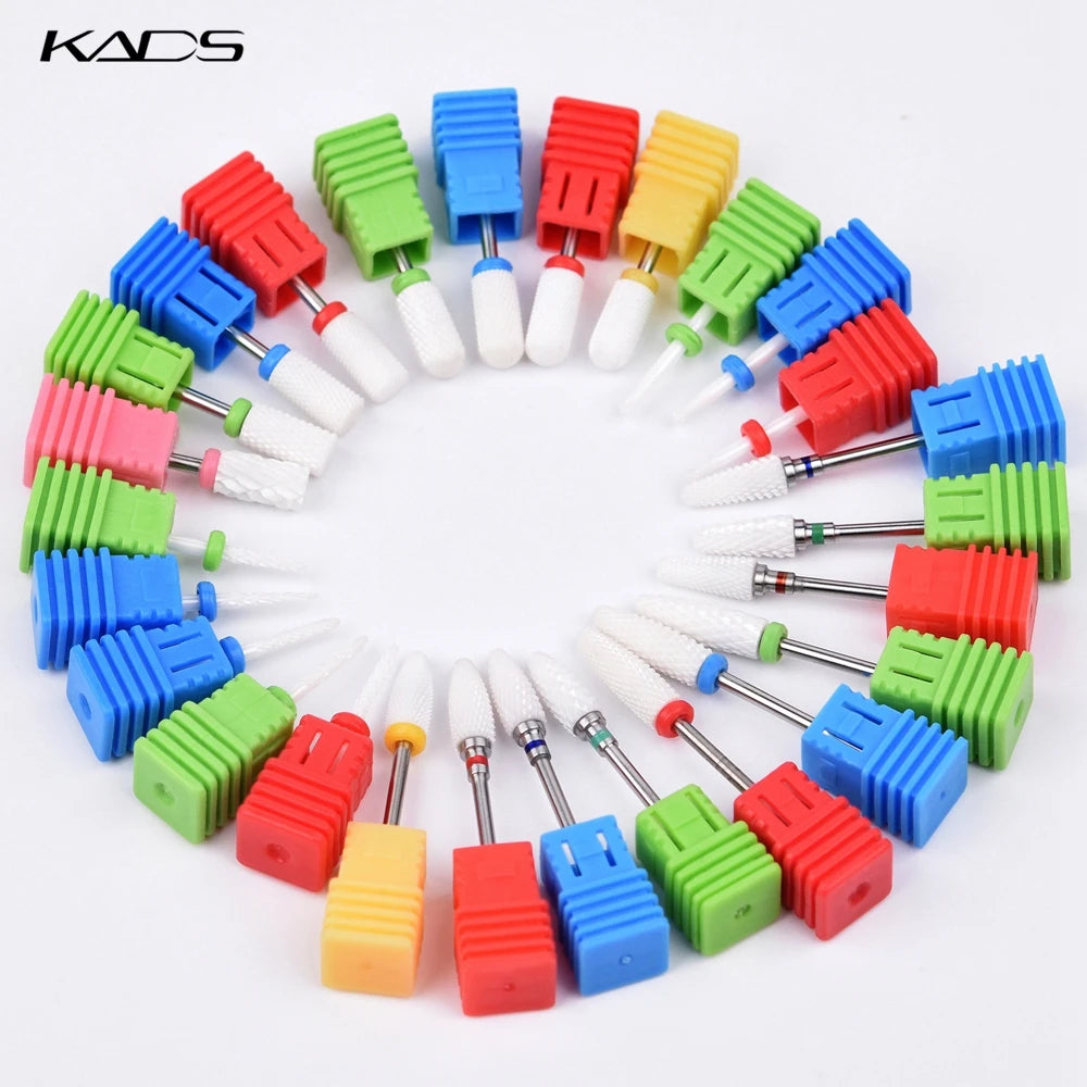 KADS Ceramic Carbide Nail Drill Bit 3/32" Electric Ceramic Cutter Nail File Manicure Pedicure Machine Tool Milling Cutters