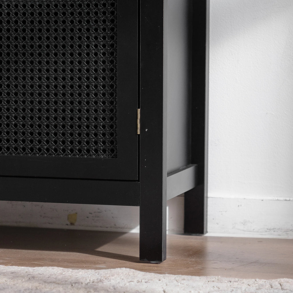 Modern Storage Sideboard Buffet Cabinet with Artificial Rattan Door for Living Room Entryway Kitchen