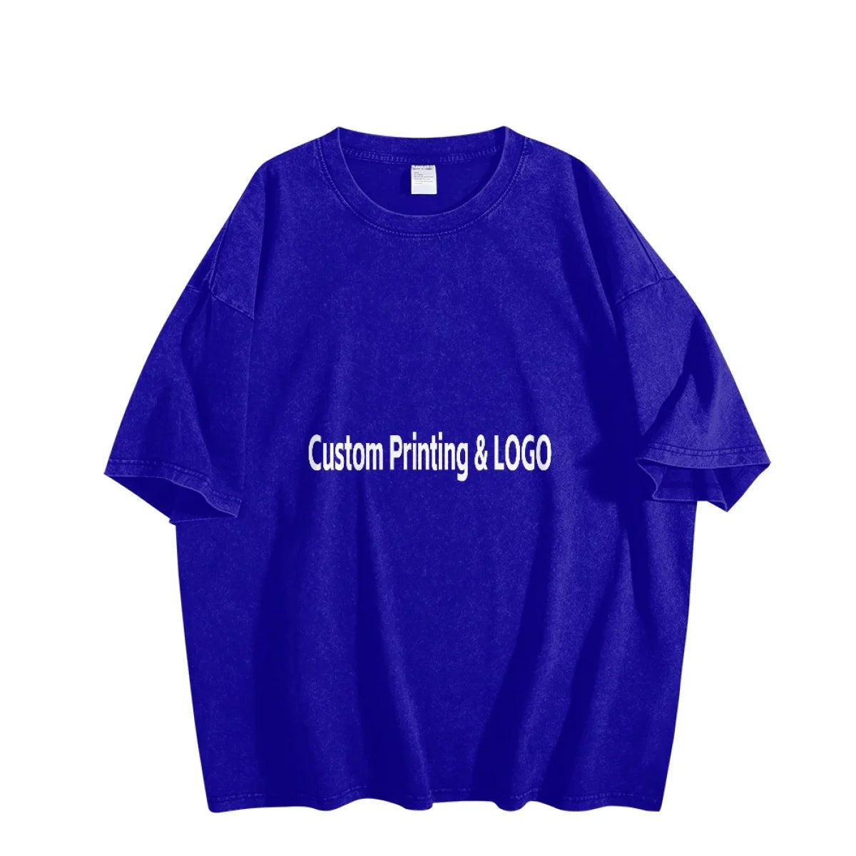 Made in USA Free Shipping  MOQ-1 3-Day Custom LOGO 2D Printing Washed 100%Cotton T-Shirt Snowflake Shirts Men's Oversize Shirts