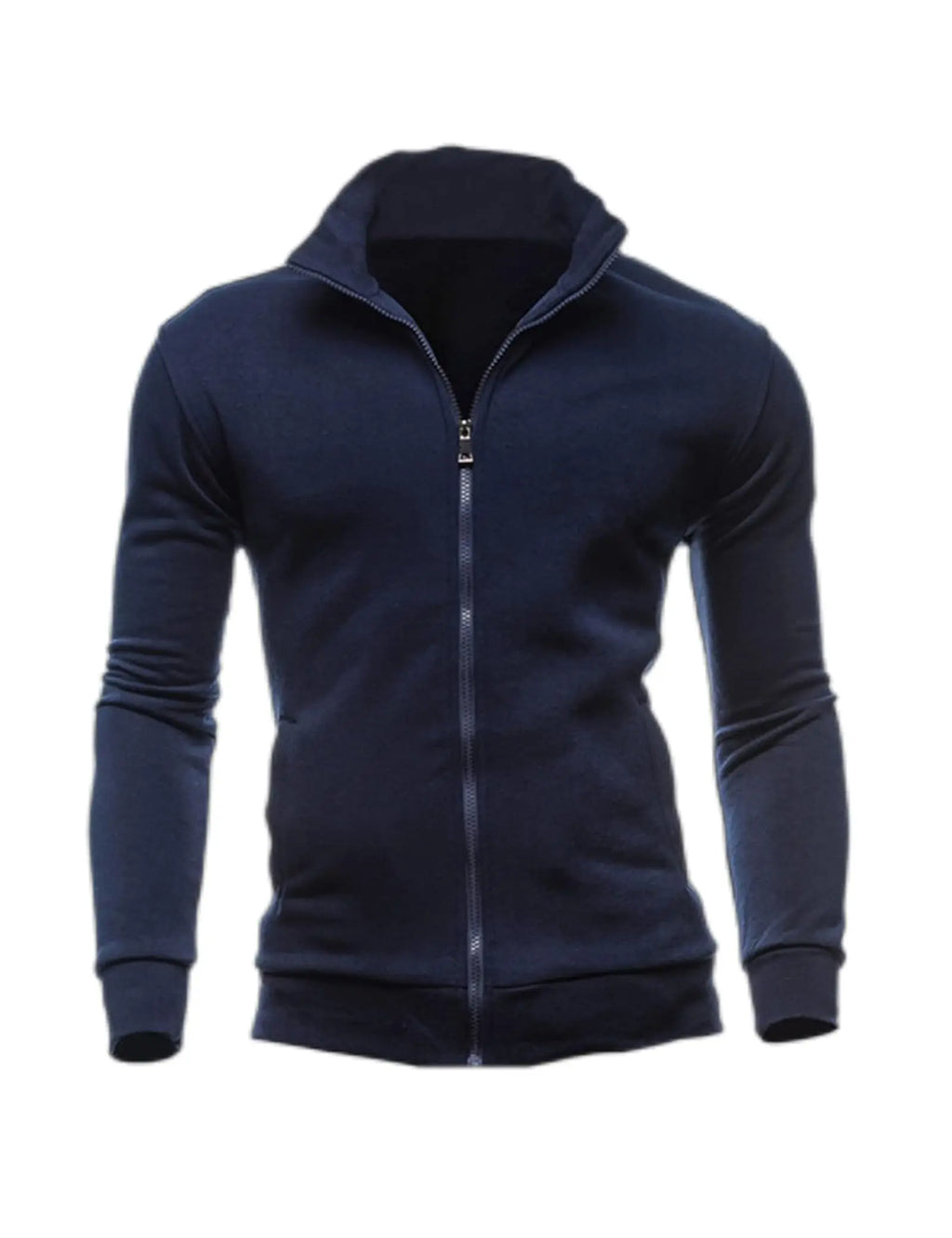 Free Shipping to the USA High-Quality Wholesale Fashion Men's Solid Jacket Coat Zipper-Up Stand Collar Sweatshirt Jacket Coat