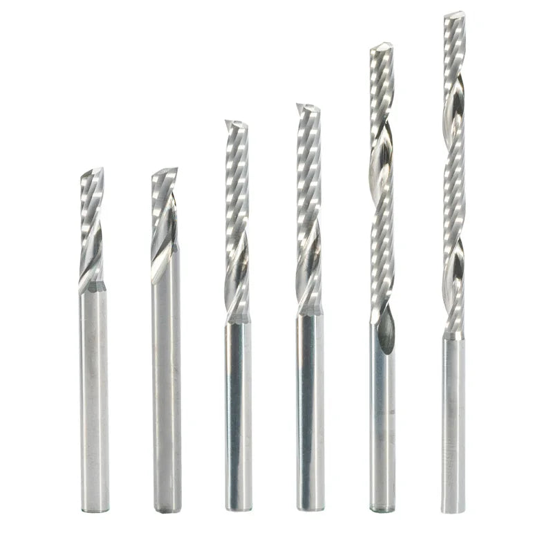 10pcs Shank 3.175mm 4mm 5mm 6mm High Quality CNC Router Bits One Single Flute End Mill Tools Milling Cutter CEL 17-62mm