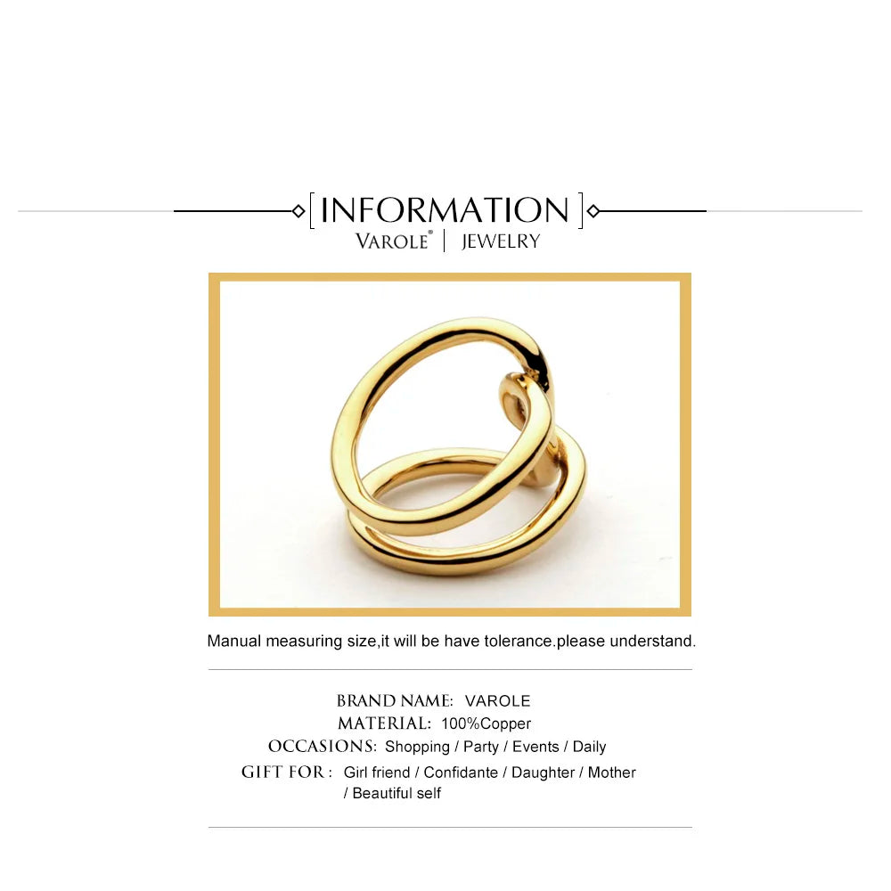 VAROLE Double Line Cross winding Rings For Women infinity Rings Gifts Unique Design Fashion Jewelry Anel Feminino