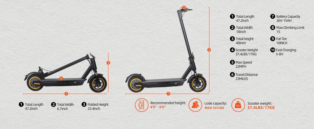 2025 Free Shipping USA NEW J05 36V 500W 10 Inch On-Road Fat Tire Electric Scooter 25AH Battery Long Range E 150kg 10 Inch