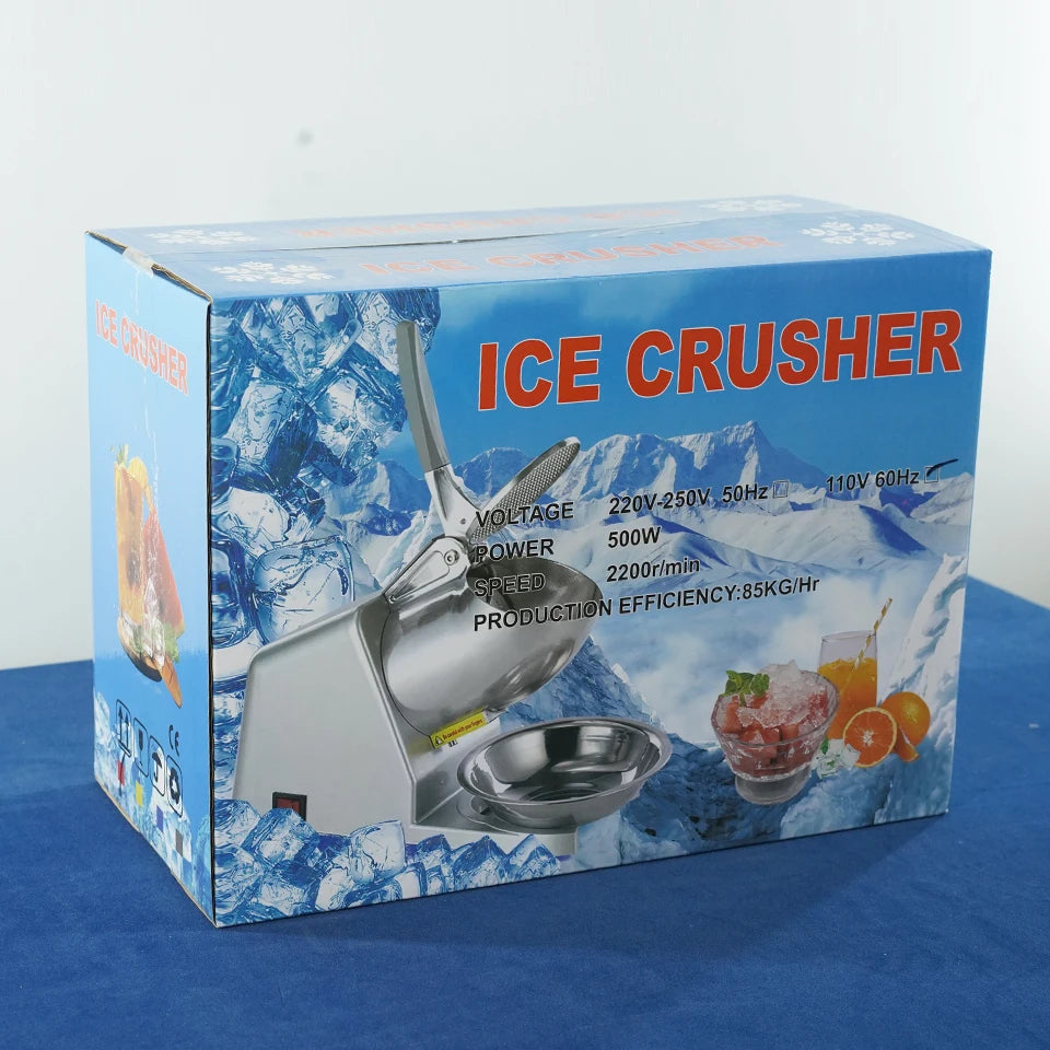 HD108 Shaved Ice Machine Snow Cone Machine Ice Crusher with Stainless Steel Blade Kitchen Electric for Shaved Ice and Snow Cone
