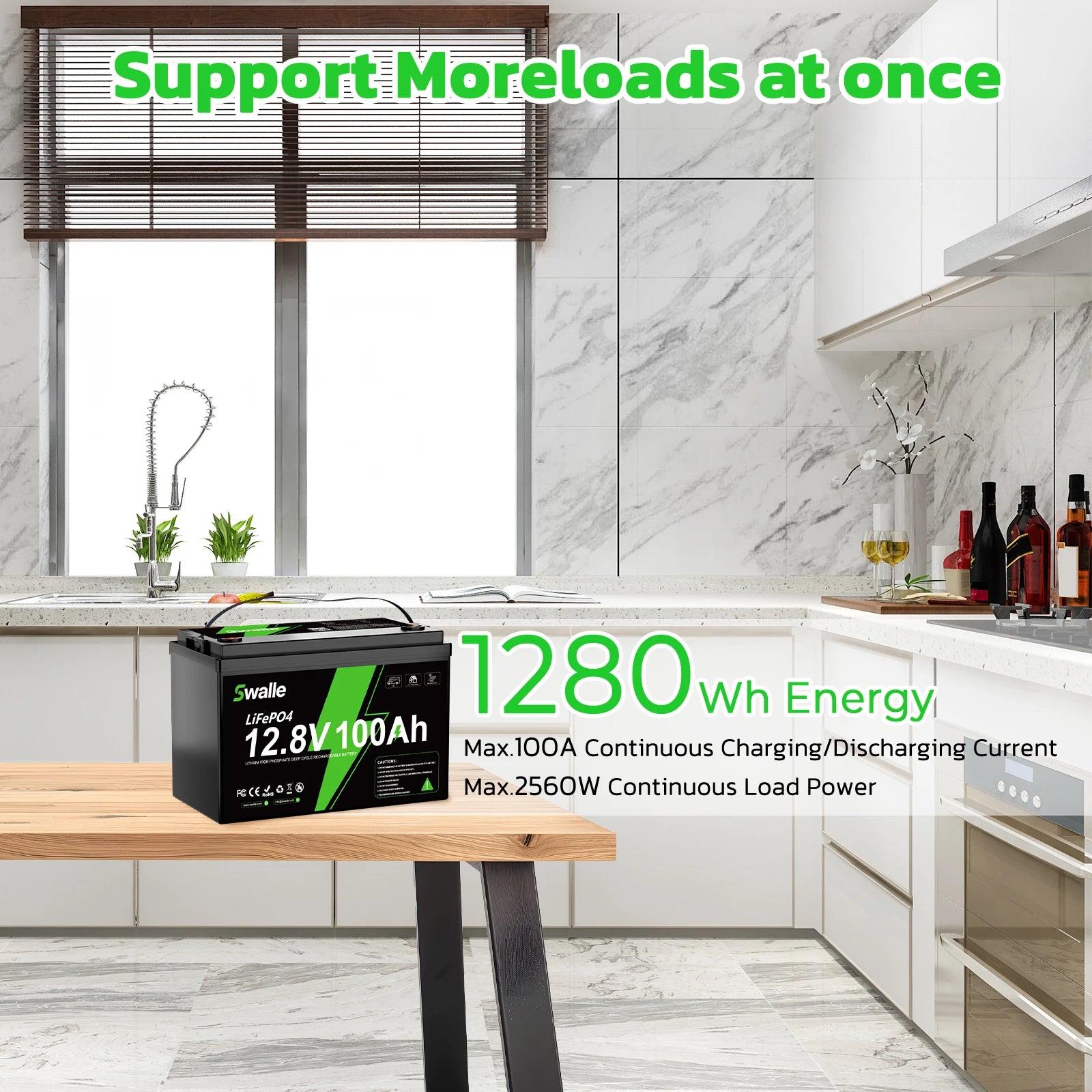 Swalle Free Shipping 12.8V 12V 50Ah 100Ah 200Ah 300Ah Battery Pack Lifepo4 Solar System RV ElectricCar Scooter Motorcycle Boat