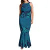 Factory Outlet 1 MOQ Samoan Tonga Polynesian Tribal Plus Size Women's Clothing Custom Anti-wrinkle Women Oversize Mermaid Dress