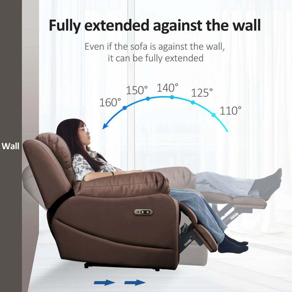 Free Shipping in Stock  Modern Living Room Furniture Leather Electric 3 Seater Recliner Sofa Set