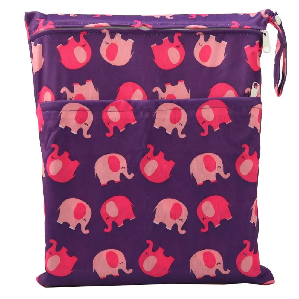 [Sigzagor]1 Wet Dry Bag Diaper Bag Nappy Bag Insert Two Zippered Baby Waterproof Reusable Skull Jack Skeleton 100 Designs