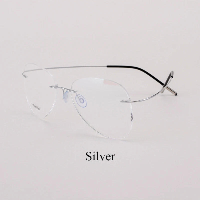 BCLEAR Titanium Rimless Fashion Designer Eyeglasses Optical Glasses Frame Men and Women Eyewear Lightweight Flexible Spectacle