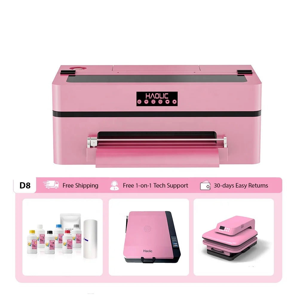 Haolic New Pink DTF Printer 13" - XP600, Perfect for Small Business Apparel Printing Free Shipping