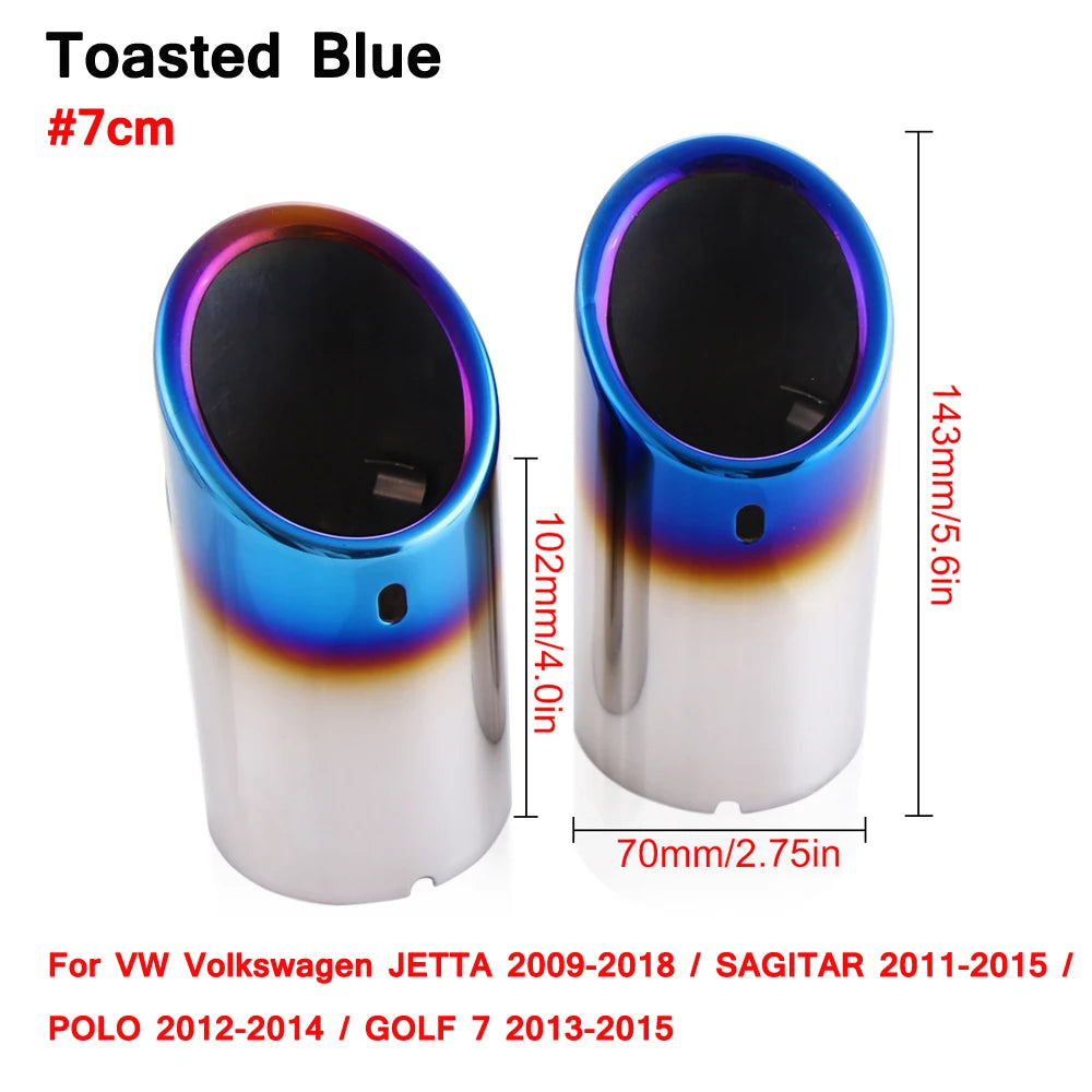 2 pezzi/set di coperture per tubi di scarico in acciaio inossidabile cromato per Audi A1 A3 A4 TT 2009-2015/VW Volkswagen PASSAT