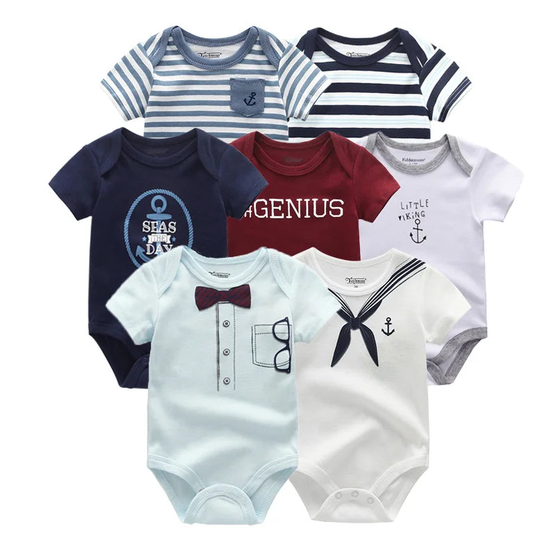 Uniesx Newborn Baby Rompers Clothing 7Pcs/Lot Infant Jumpsuits 100%Cotton Children Roupa De Bebe Girls&Boys Baby Clothes