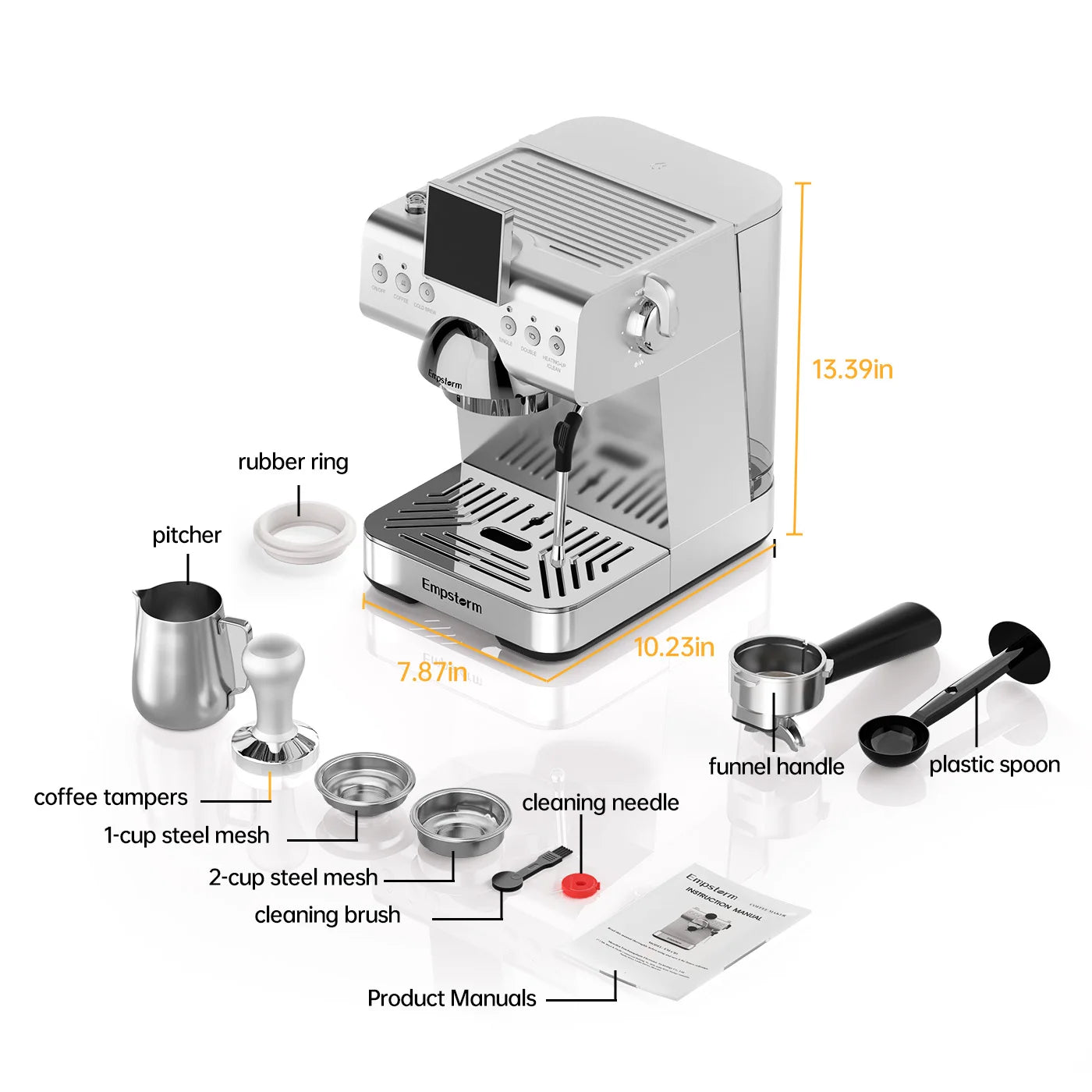 For Professional Semi Automatic Electric Commercial Coffee Maker Barista Cold Brew Espresso Machine Household Use Stock US