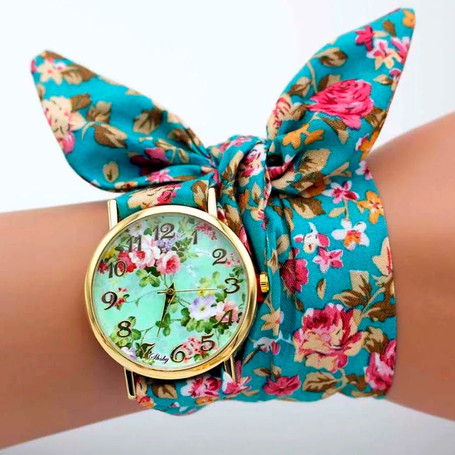 Shsby Brand Unique Ladies Flower Cloth Wristwatch Fashion Women Dress Watch High Quality Fabric Watch Sweet Girls Bracelet Watch
