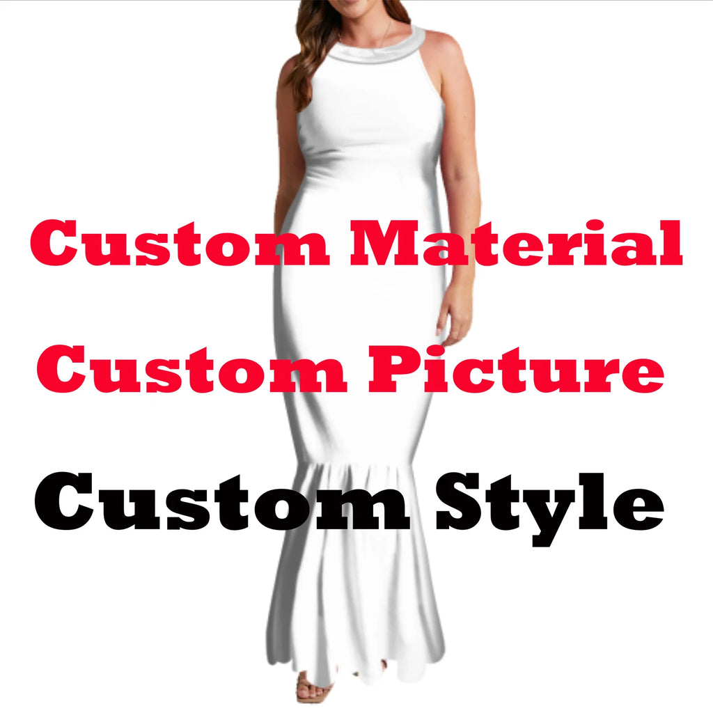 Pacific Island Art Design Mermaid Bridesmaid Dresses TE PA Melanesia Folk Hand-painted Plus Size Women's Dresses 5XL 6XL 7XL