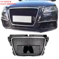 Free Shipping RS3 Style Gloss Black Honeycomb Front Grill for Audi A3 S3 8P.5 2008 2009 2010 2011 2012 Grille