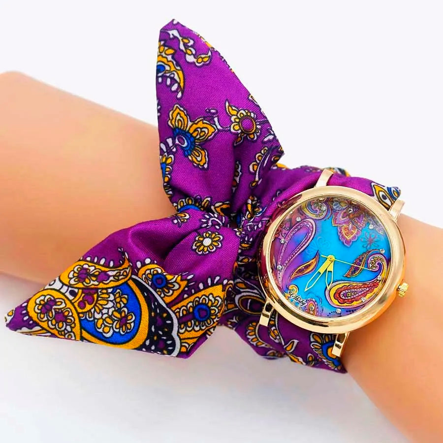 Shsby Brand Unique Ladies Flower Cloth Wristwatch Fashion Women Dress Watch High Quality Fabric Watch Sweet Girls Bracelet Watch