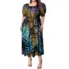 High Quality Hawaiian Tropical Style Design Women's Bubble Sleeve Dress Polynesian Plus Size Women Clothing TE PA Casual Dresses