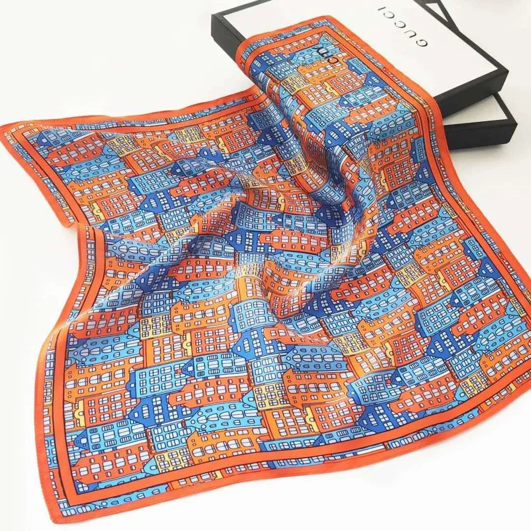 Suya Dream 100% REAL SILK Woman Silk Scarf 53x53cm Square Printed Scarves