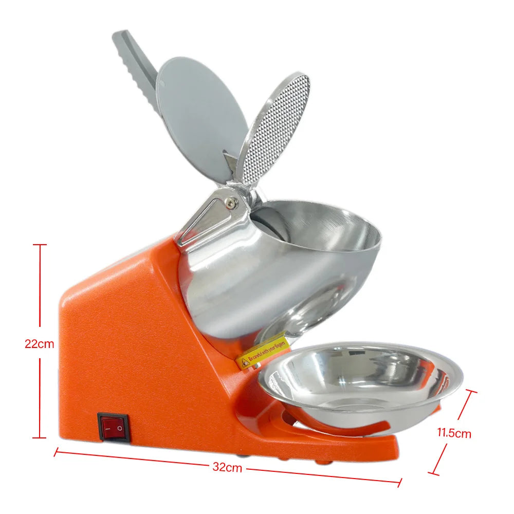 HD108 Shaved Ice Machine Snow Cone Machine Ice Crusher with Stainless Steel Blade Kitchen Electric for Shaved Ice and Snow Cone