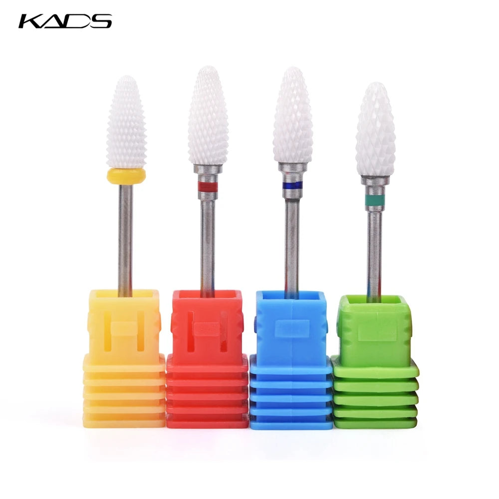 KADS Ceramic Carbide Nail Drill Bit 3/32" Electric Ceramic Cutter Nail File Manicure Pedicure Machine Tool Milling Cutters