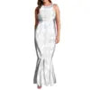 Factory Outlet 1 MOQ Samoan Tonga Polynesian Tribal Plus Size Women's Clothing Custom Anti-wrinkle Women Oversize Mermaid Dress