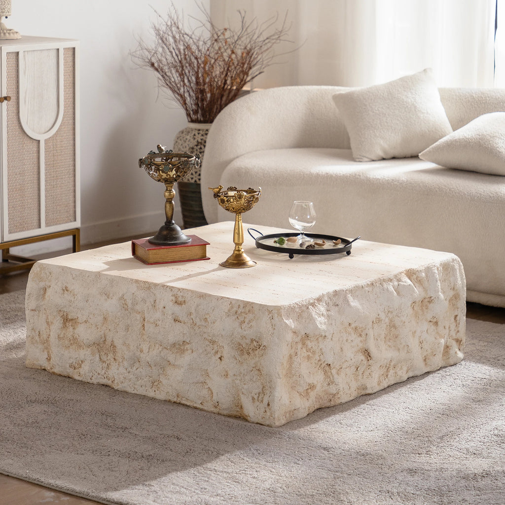 Modern Minimalist Rustic Style Wood Coffee Table Italian Light Luxury Designer Easy to Clean Home Furniture Hotel Use square