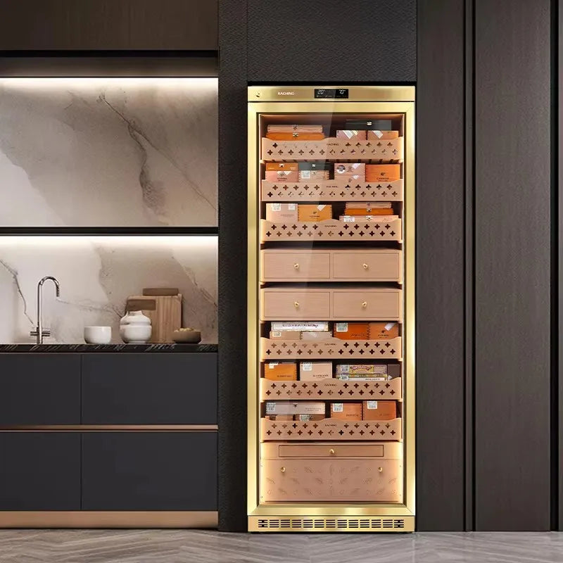 Ready to Ship Biggest Capacity Mon5800A Cigar Humidor With Aged Drawer Water Cooling System Cigar Cabinet