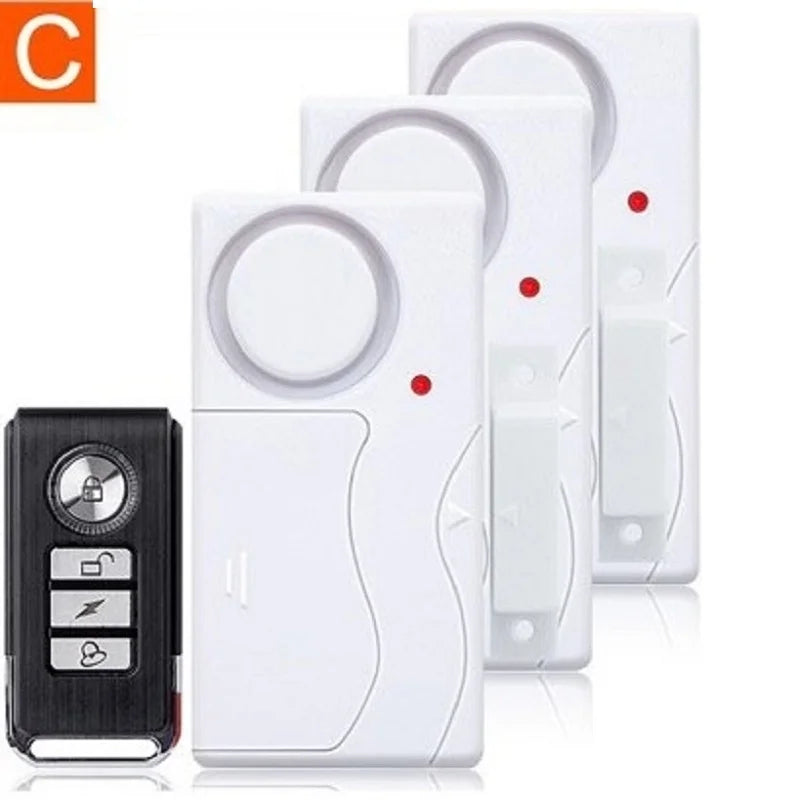 Darho Door Window Entry Security ABS Wireless Remote Control Burglar Alarm Magnetic Sensor Door Alert System Home Protection Kit