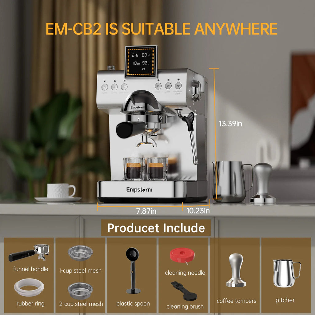For Professional Semi Automatic Electric Commercial Coffee Maker Barista Cold Brew Espresso Machine Household Use Stock US