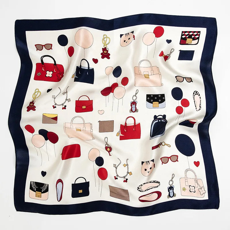 Suya Dream 100% REAL SILK Woman Silk Scarf 53x53cm Square Printed Scarves