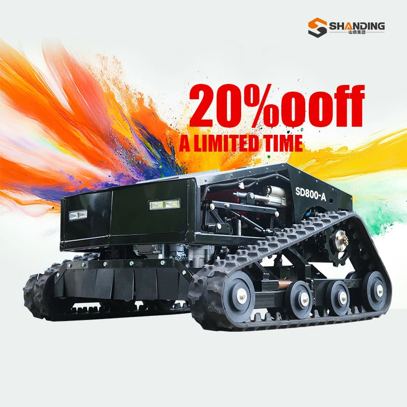 Free Shipping CE Certified New Design Cutting Width 900mm Self-Propelled Crawler Design  Remote Control Lawn Mowing Robot