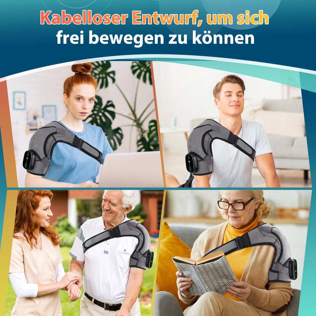 USA Free Shipping Cordless Electric Vibration Shoulder Massager with Heat Shoulder Brace Massage Belt Pain Relief