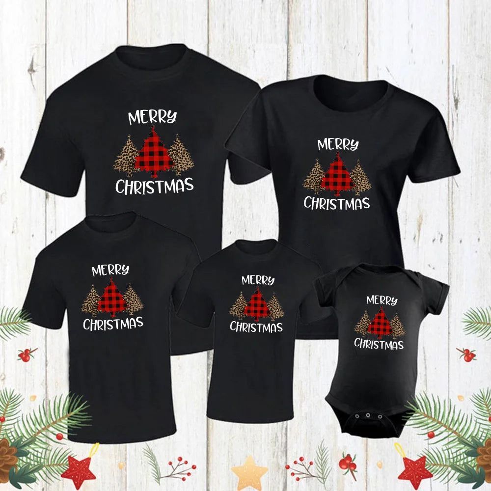 Merry Christmas Family Shirts Family Christmas T-Shirts Mommy and Me Tee Shirt Family Matching Christmas Clothes Drop Ship